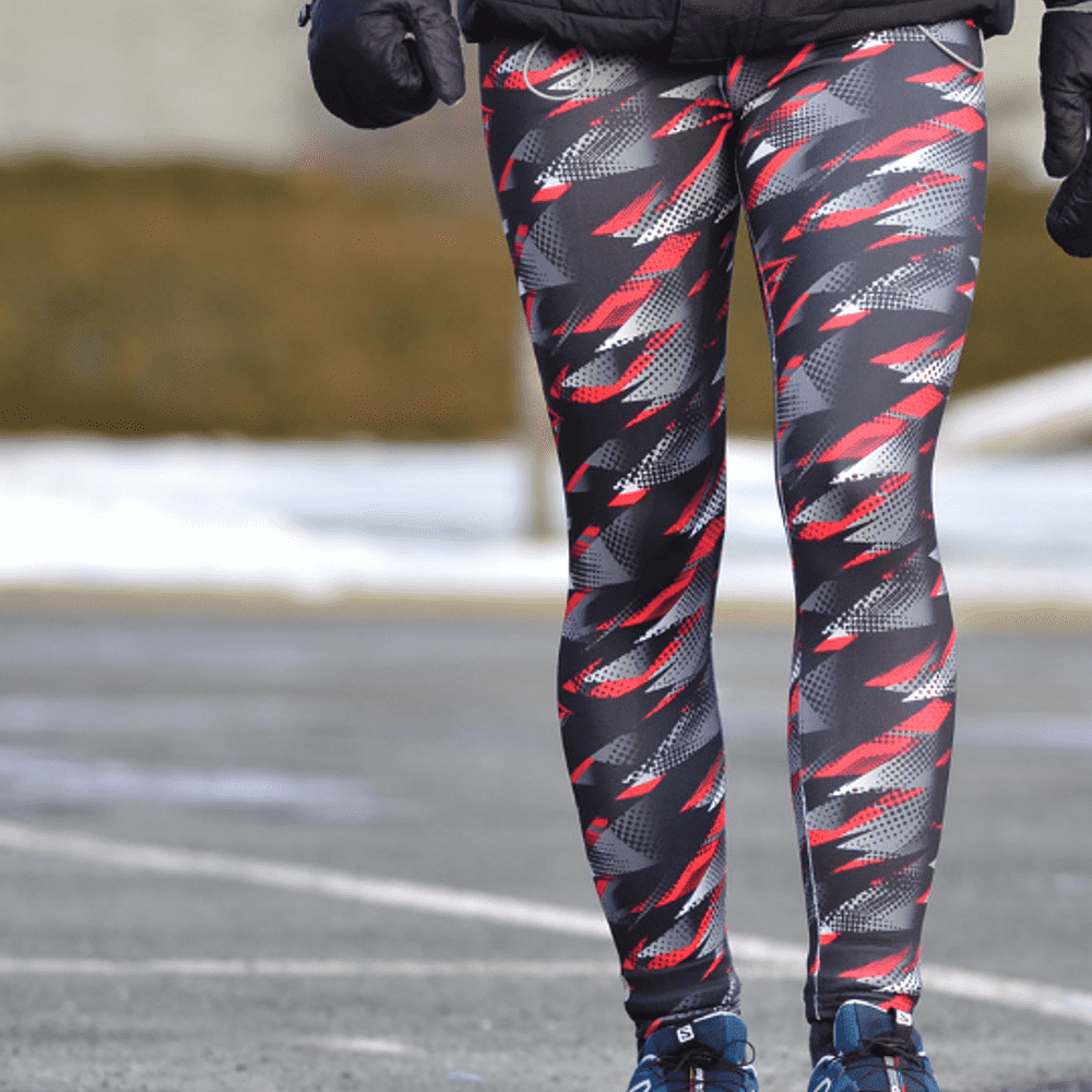 Black red leggings clearance